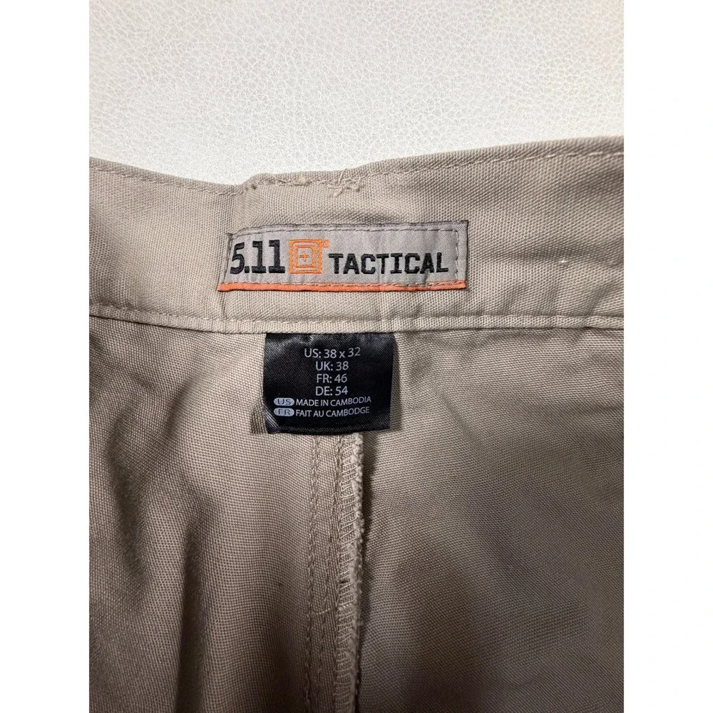 5.11 Tactical Series Mens 38x32 Khaki Tan Cotton Canvas‎ Utility Hiking Pants